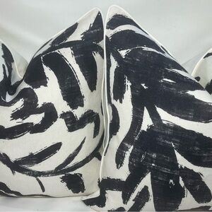 New, 24”x24” Pillow Set in Zak+Fox “Sauvage” in Black and White.